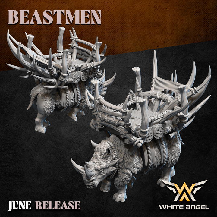 beast assault rhino, beastmen, white angel miniatures