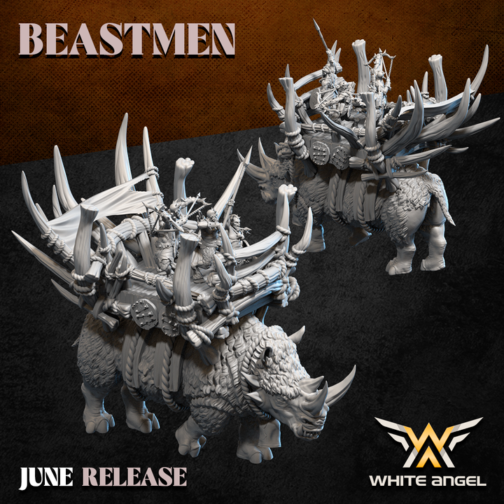 beast assault rhino, beastmen, white angel miniatures