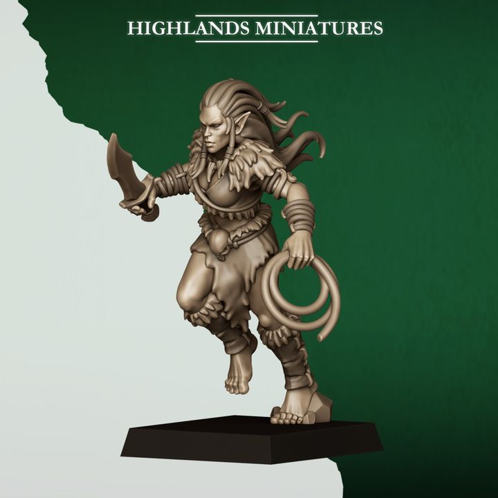 feral animals and beastamers, feral elves | highlands miniatures