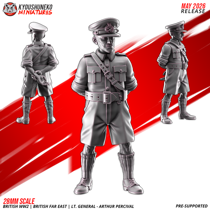 lt. general arthur percival and command | british ww2 | british far east, kyoushuneko miniatures