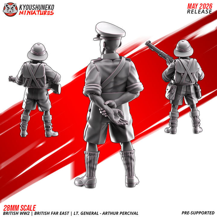 lt. general arthur percival and command | british ww2 | british far east, kyoushuneko miniatures
