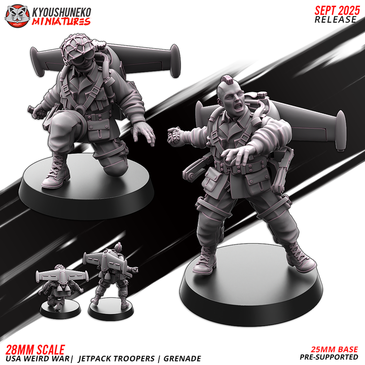 Grenade team | jetpack troopers | usa weird war, kyoushuneko miniatures (copy)