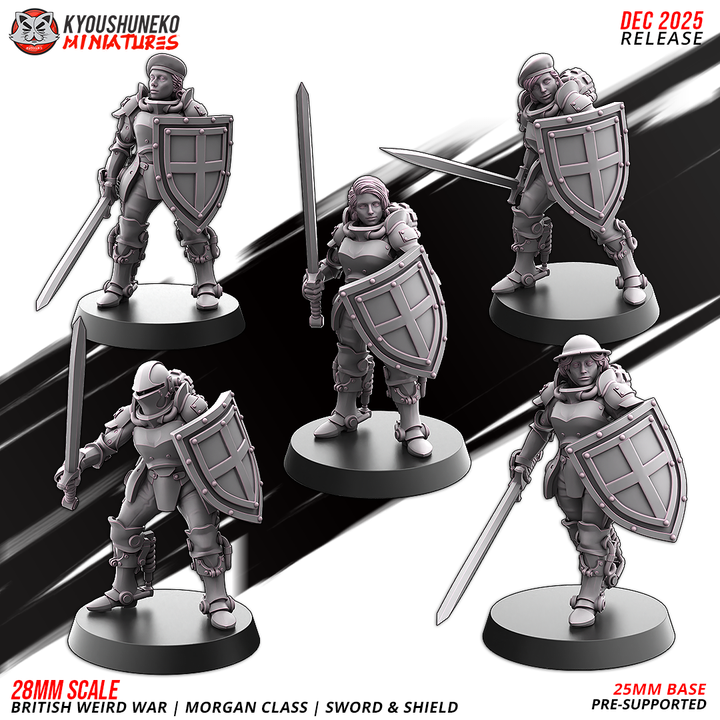 sword and shield team | morgan class | british weird war, kyoushuneko miniatures (copy)