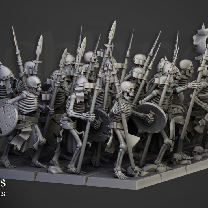 skeleton warriors unit , transylvania the fallen realm highlands miniatures