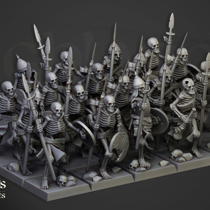 skeleton warriors unit , transylvania the fallen realm highlands miniatures