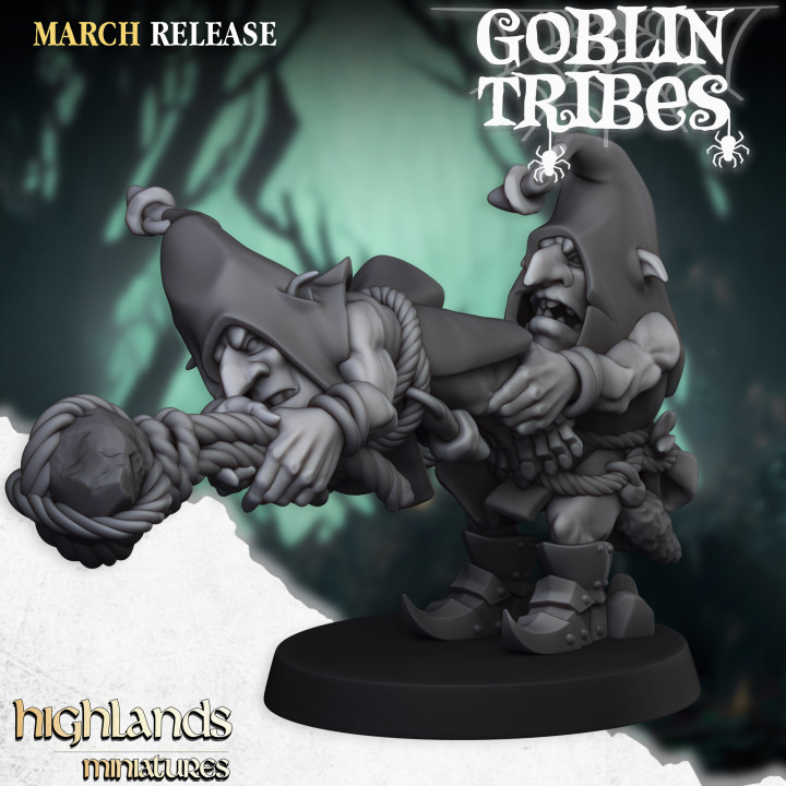 swamp goblins stonethrowers, swamp goblins highlands miniatures