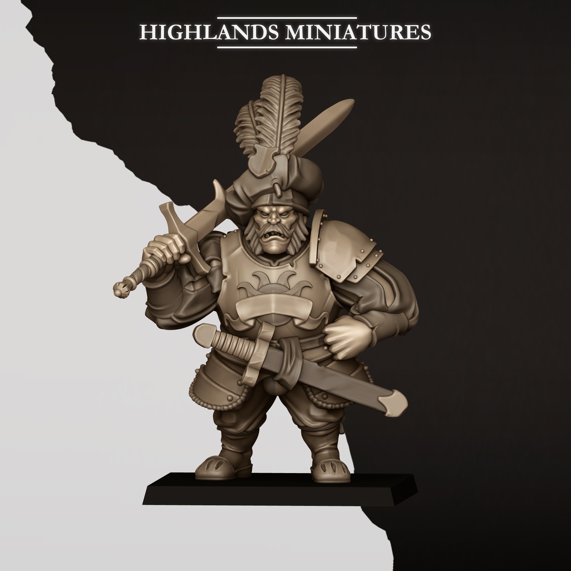 sunland ogres with zweihander, sunland highlands miniatures