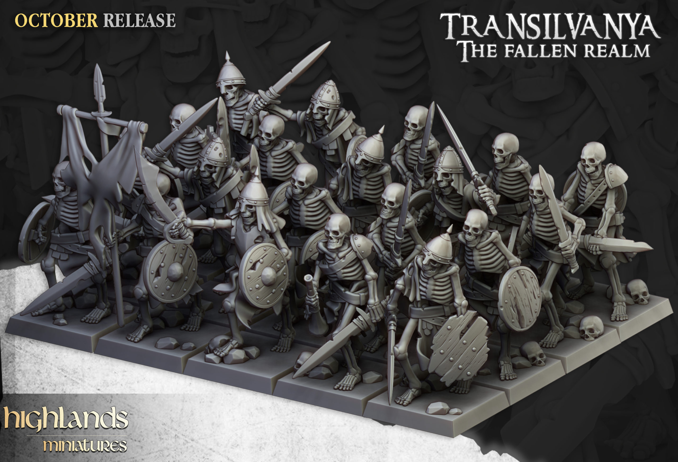 skeleton warriors unit , transylvania the fallen realm highlands miniatures (copy)