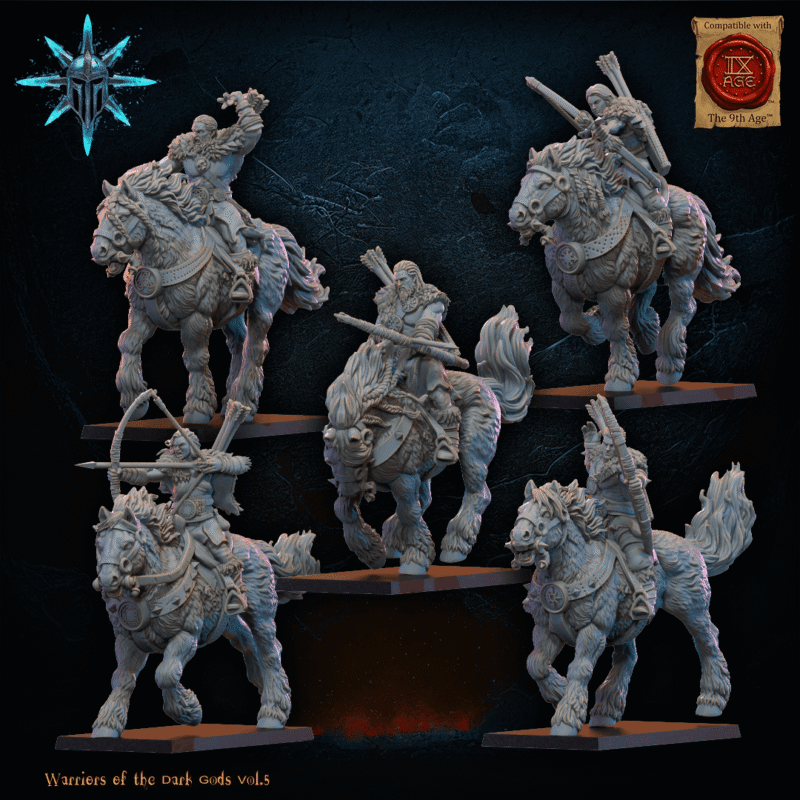 barbarian horsemen with bows, warriors of the dark gods, lost kingdom