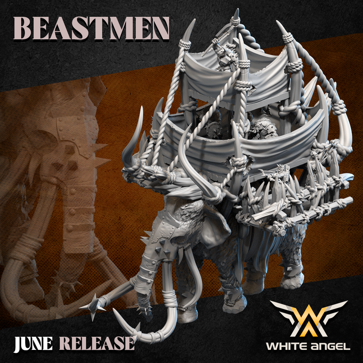 assault beast mammoth, beastmen, white angel miniatures (copy)