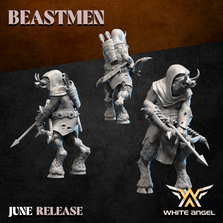 beast boar archer, beastmen, white angel miniatures