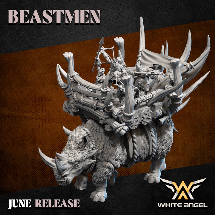 beast assault rhino, beastmen, white angel miniatures