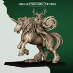 mounted feral elf lord on feral stag, feral elves | highlands miniatures (copy)