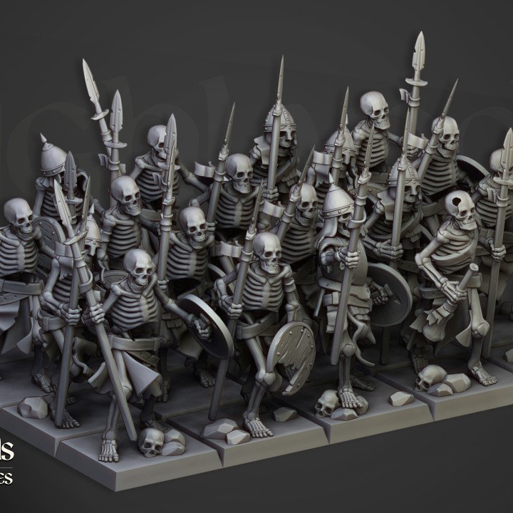 skeleton warriors unit , transylvania the fallen realm highlands miniatures