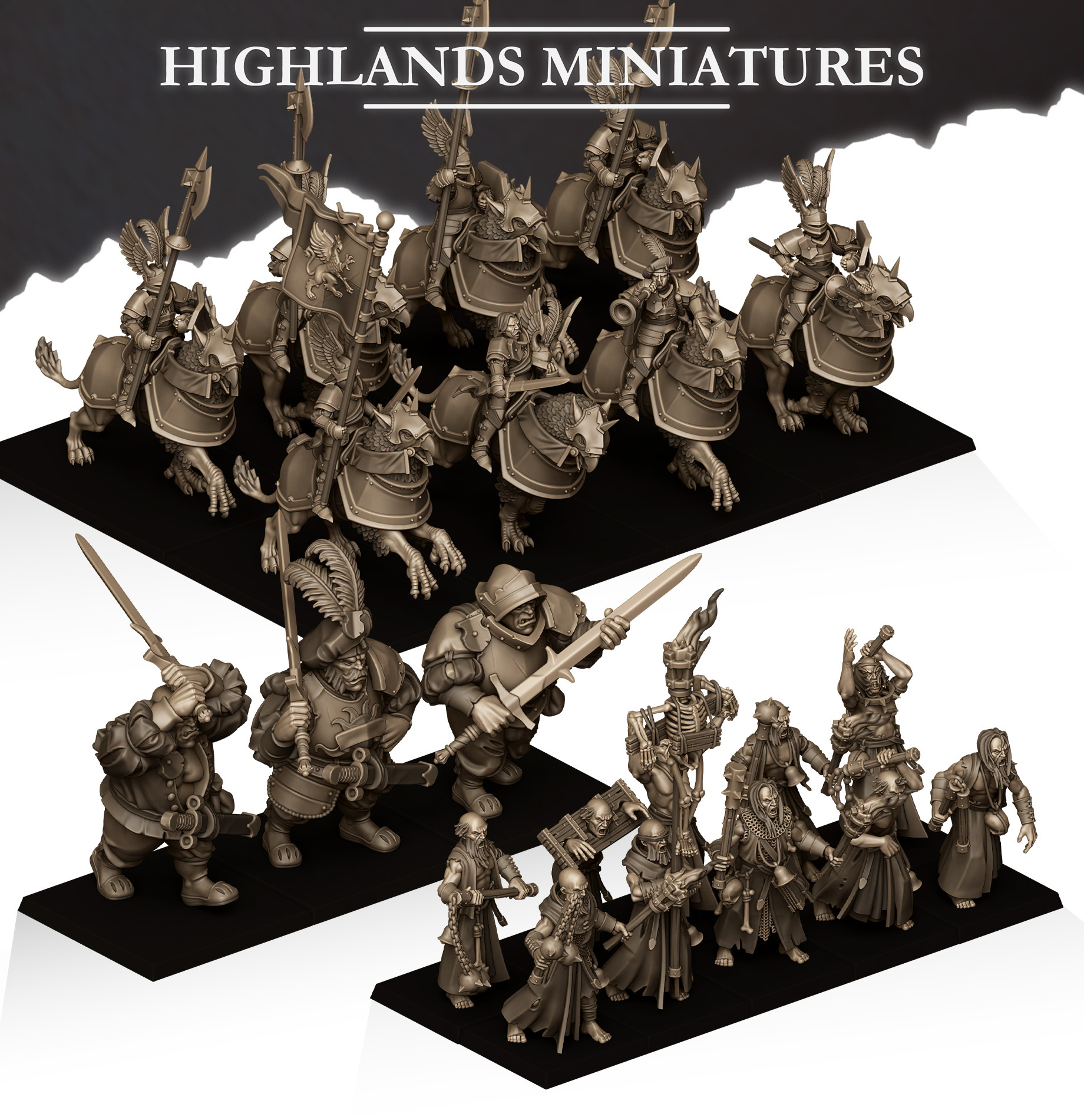 sunland army reinforcements, feral elves highland miniatures