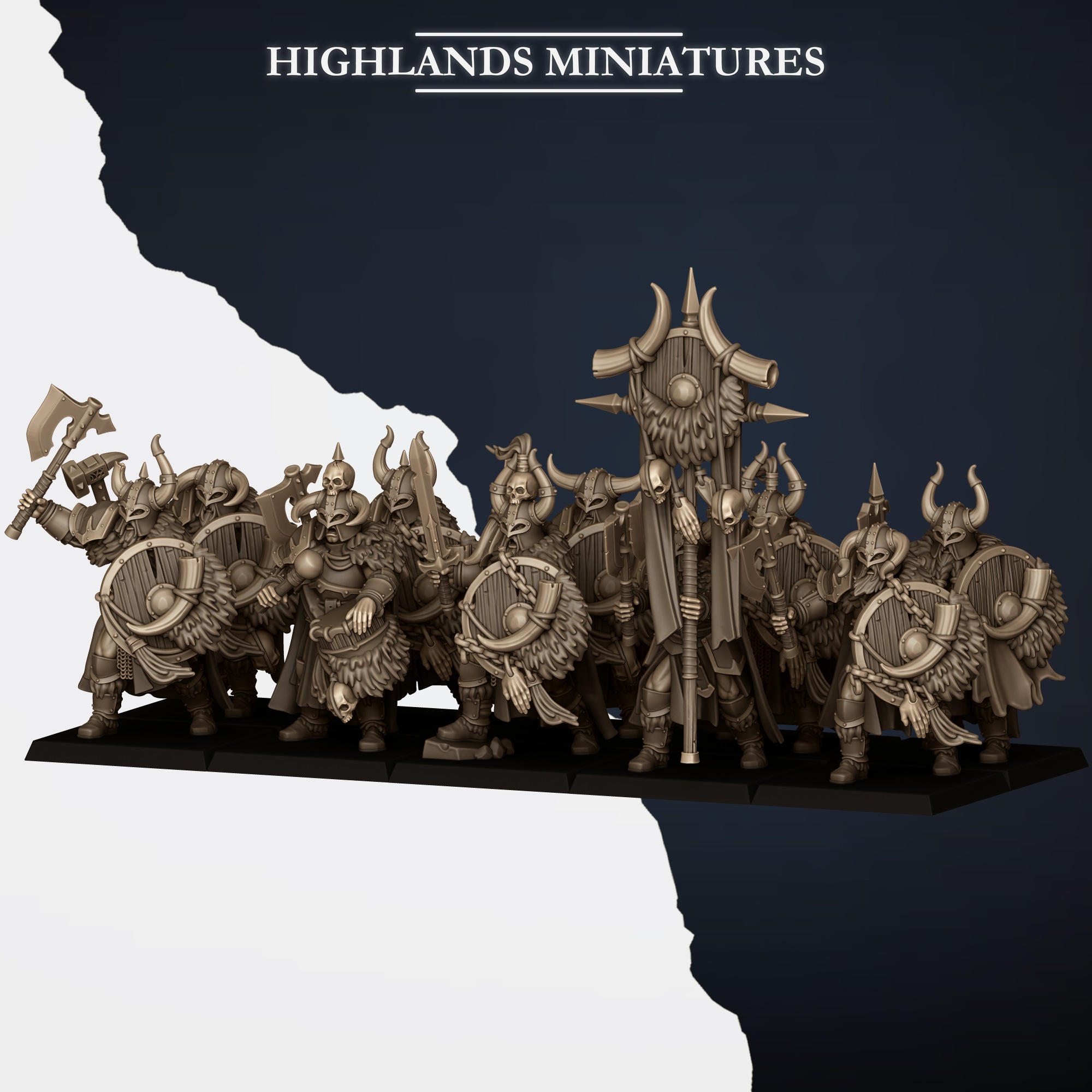 Norse Huscarls with Hand Weapons & Shields, Norse Tribes - Highlands Miniatures - Image 14