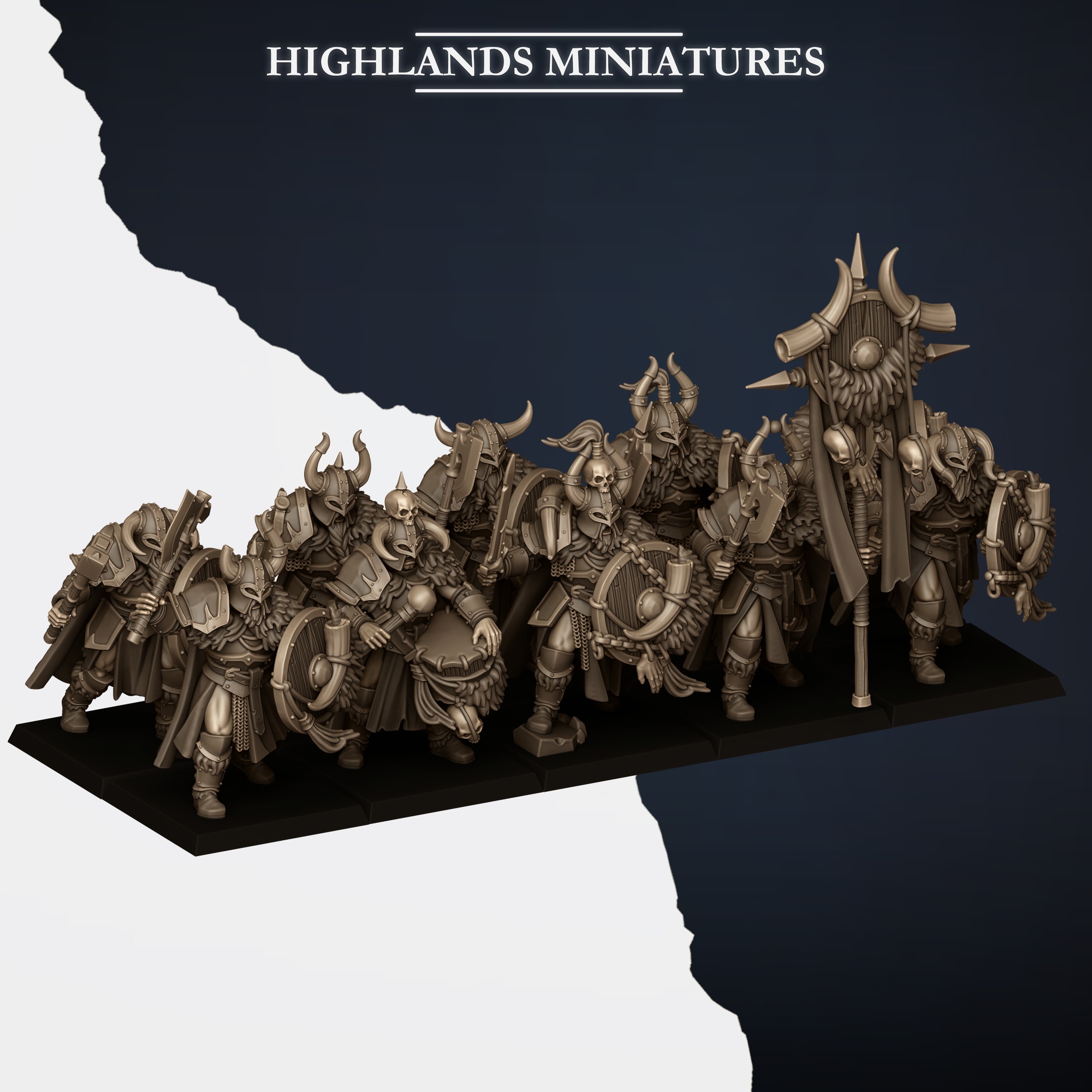 Norse Huscarls with Hand Weapons & Shields, Norse Tribes - Highlands Miniatures