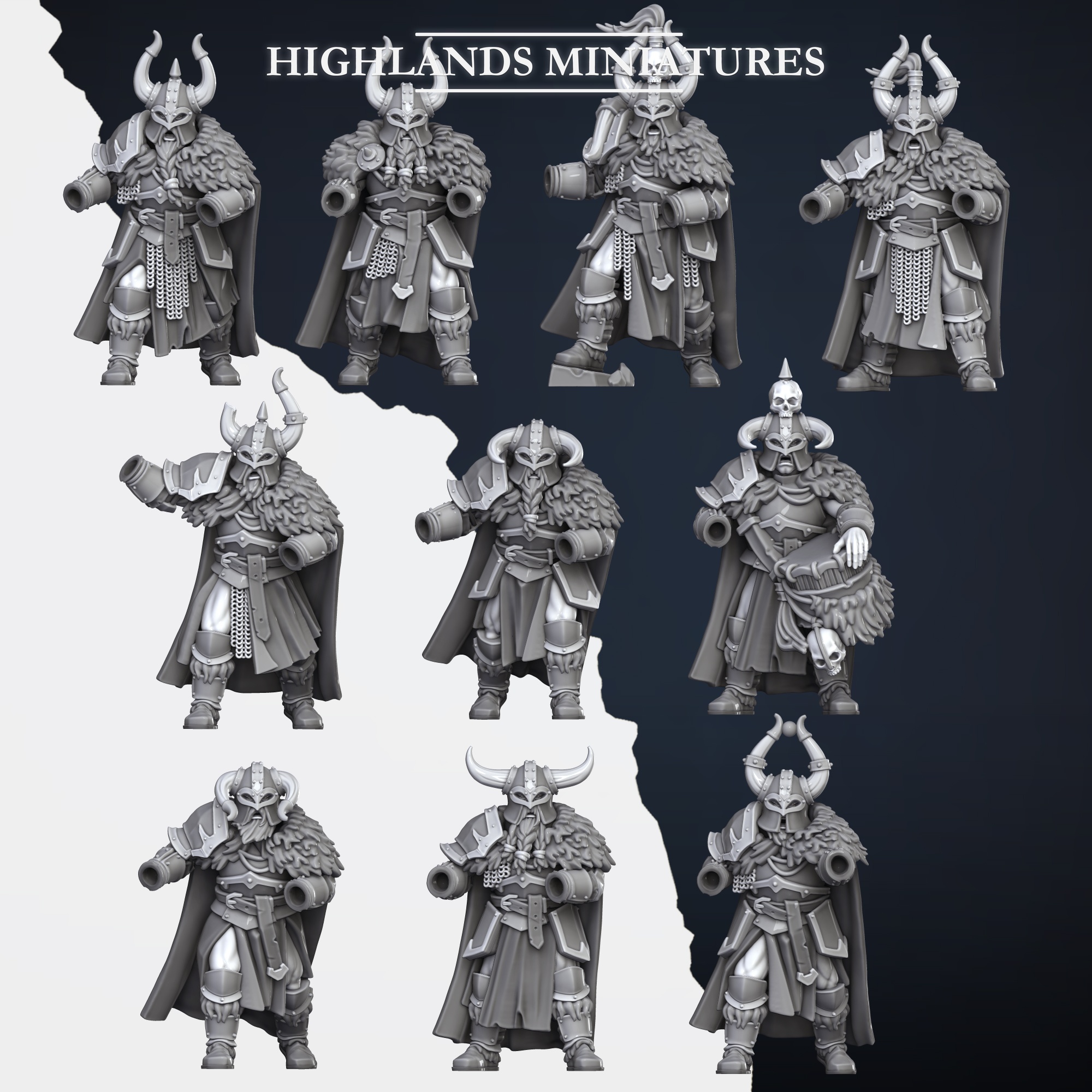 Norse Huscarls with Two-Handed Weapons, Norse Tribes - Highlands Miniatures - Image 3