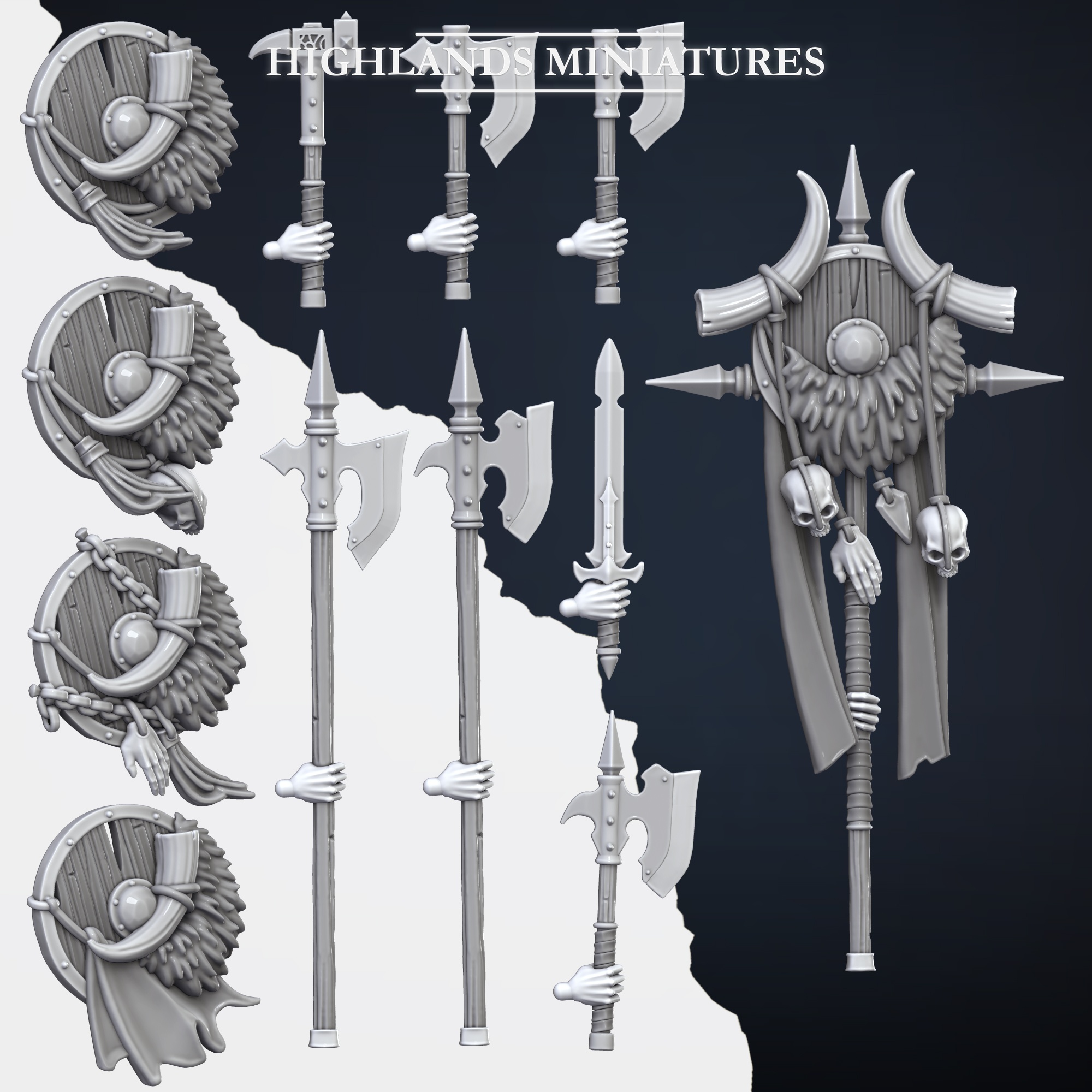 Norse Huscarls with Two-Handed Weapons, Norse Tribes - Highlands Miniatures - Image 2