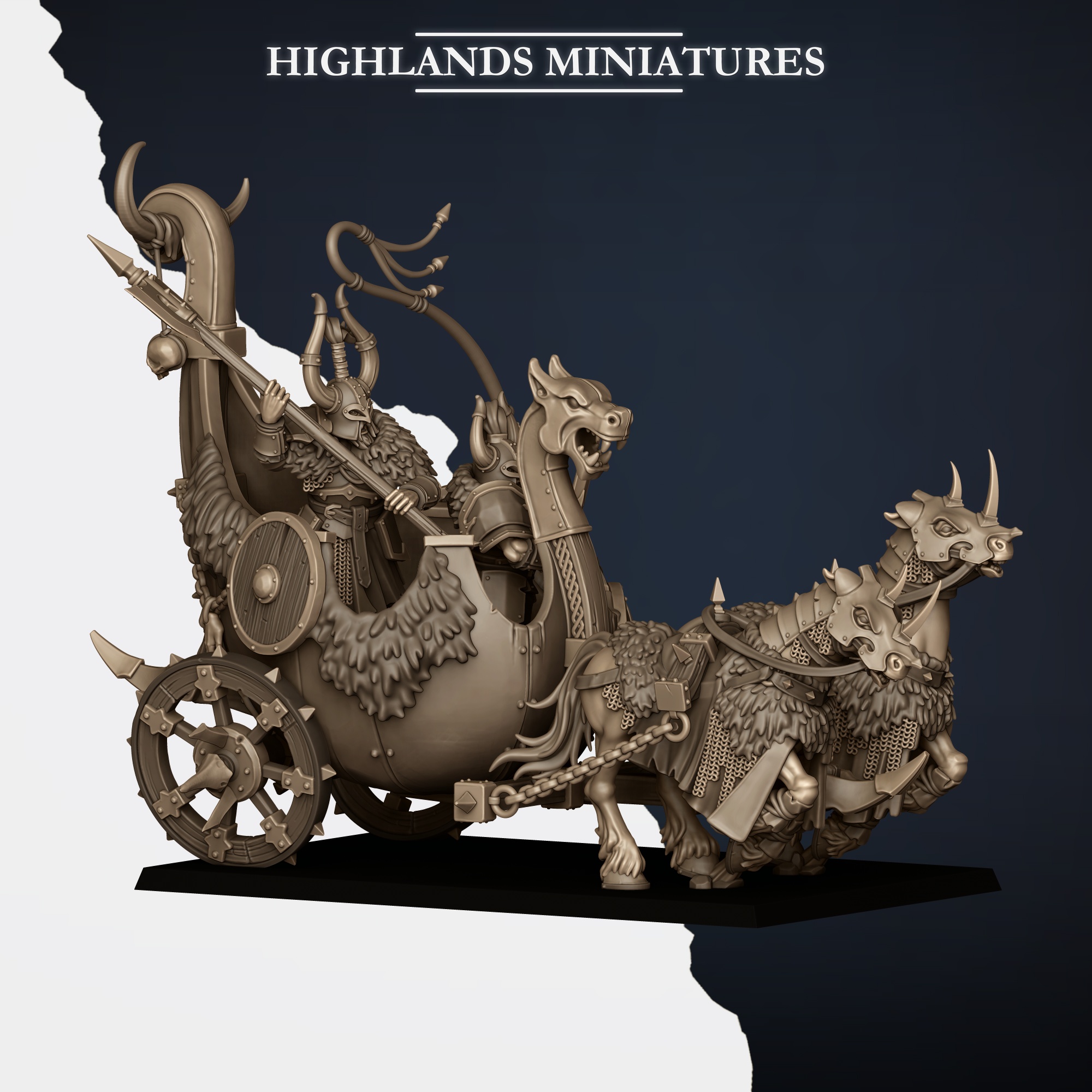 Norse Huscarl Chariot, Norse Tribes - Highlands Miniatures - Image 2