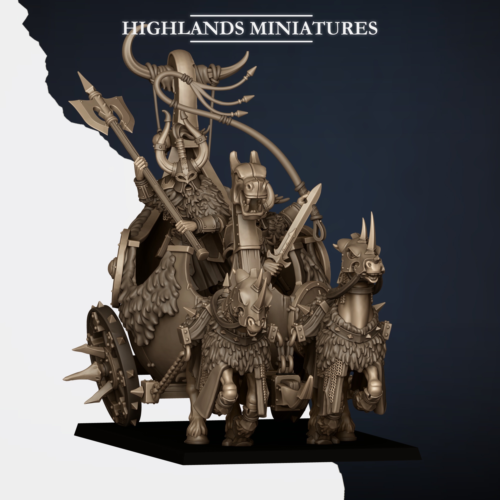 Norse Huscarl Chariot, Norse Tribes - Highlands Miniatures - Image 3