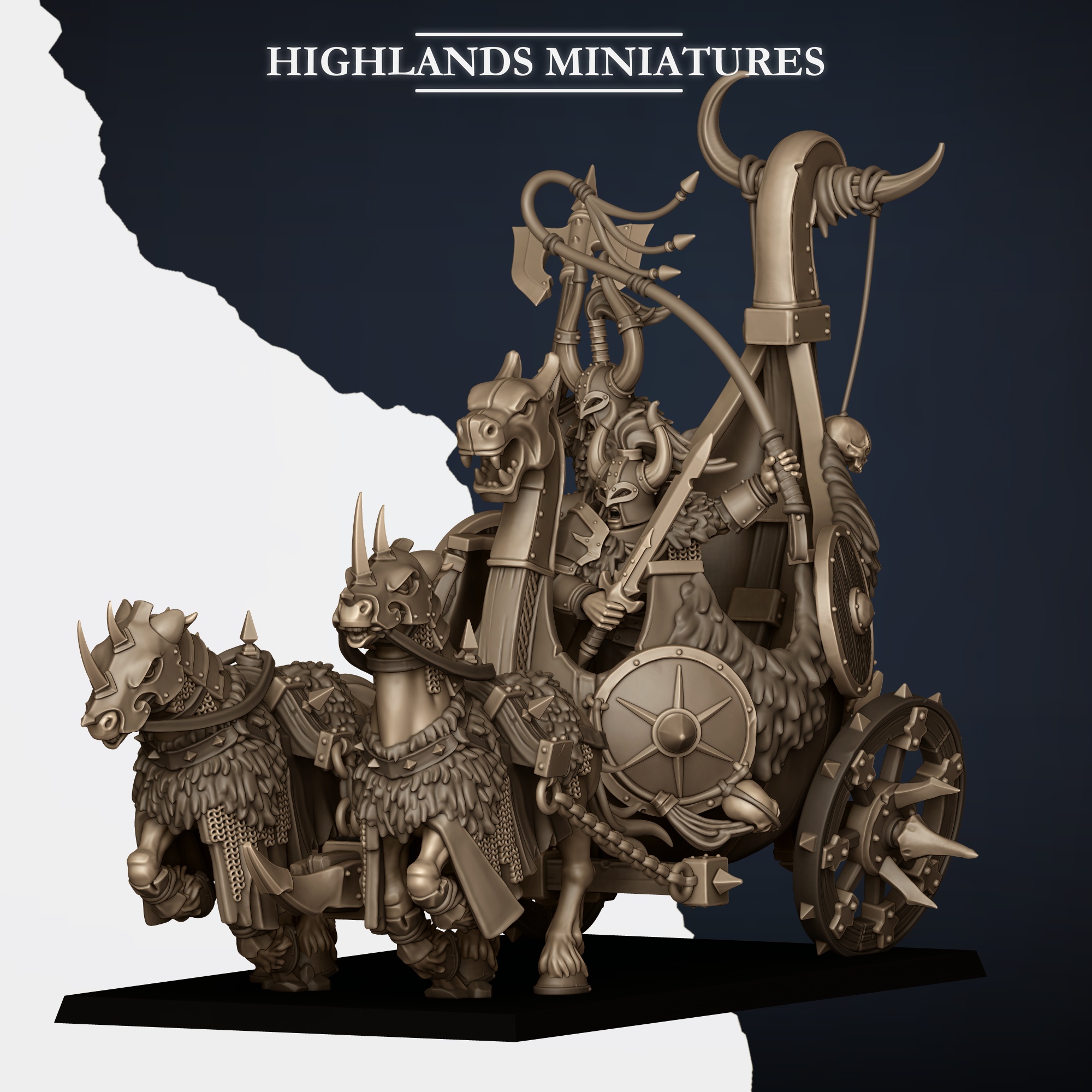 Norse Huscarl Chariot, Norse Tribes - Highlands Miniatures - Image 4