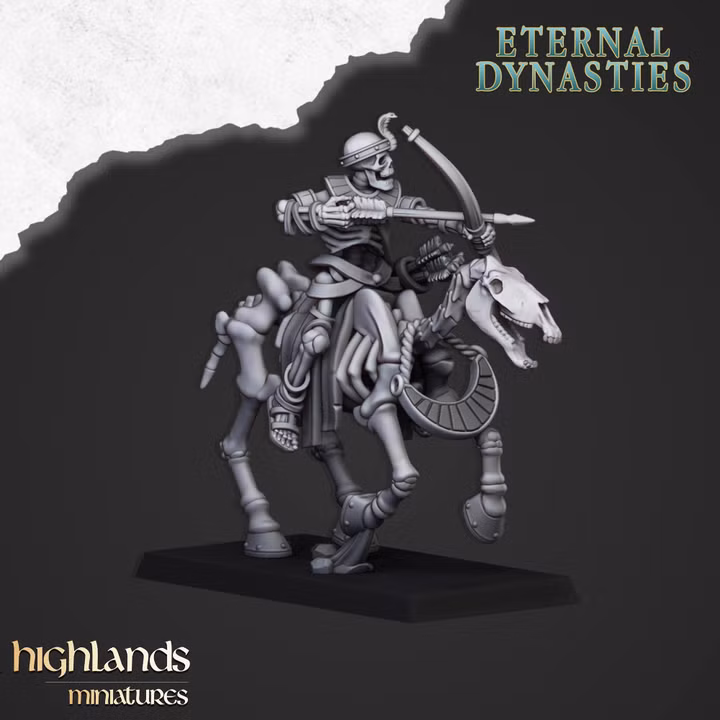 Ancient Skeletal Cavalry with Bows, Eternal Dynasties - Highlands Miniatures - Image 5