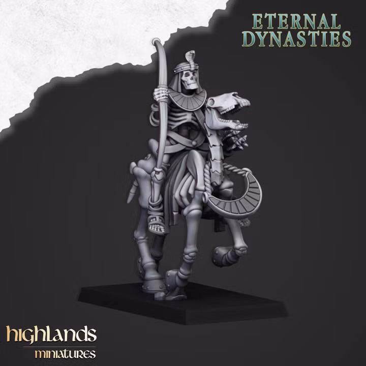 Ancient Skeletal Cavalry with Bows, Eternal Dynasties - Highlands Miniatures - Image 2