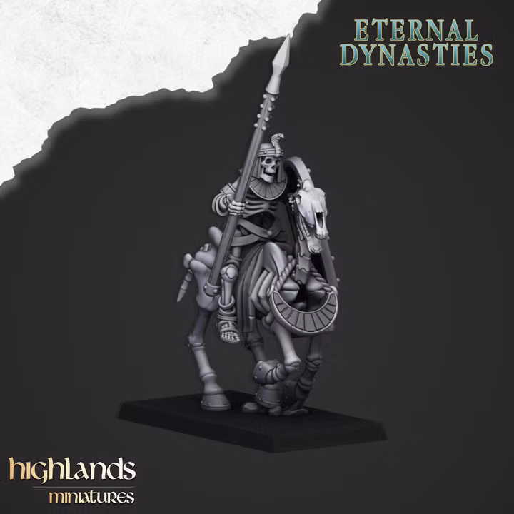 Ancient Skeletal Cavalry with Spears, Eternal Dynasties - Highlands Miniatures - Image 2