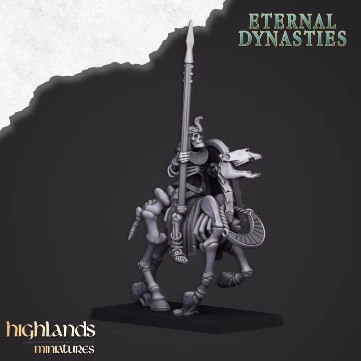 Ancient Skeletal Cavalry with Spears, Eternal Dynasties - Highlands Miniatures - Image 4