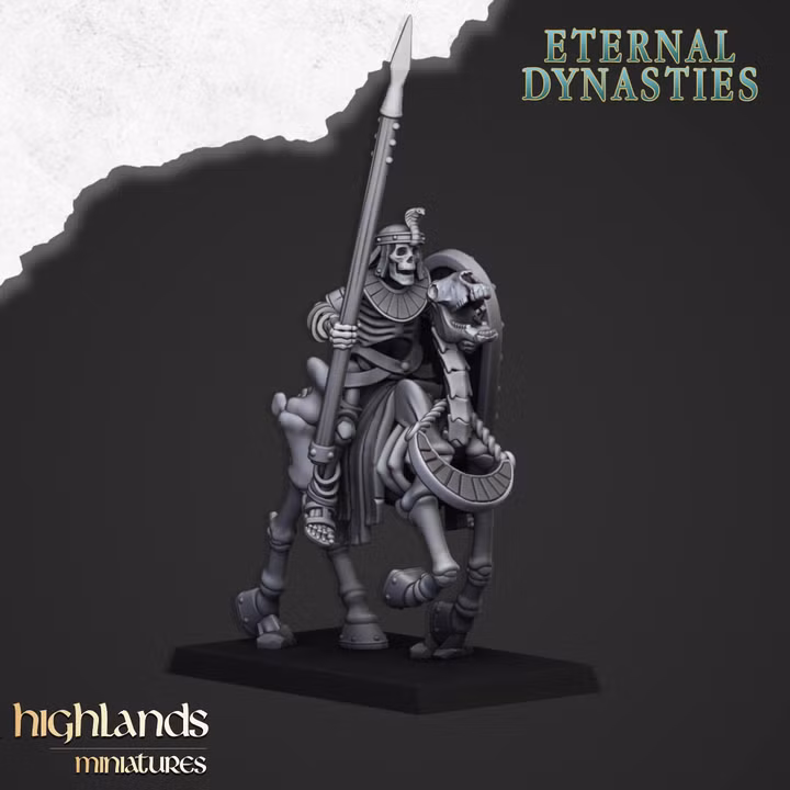 Ancient Skeletal Cavalry with Spears, Eternal Dynasties - Highlands Miniatures - Image 6