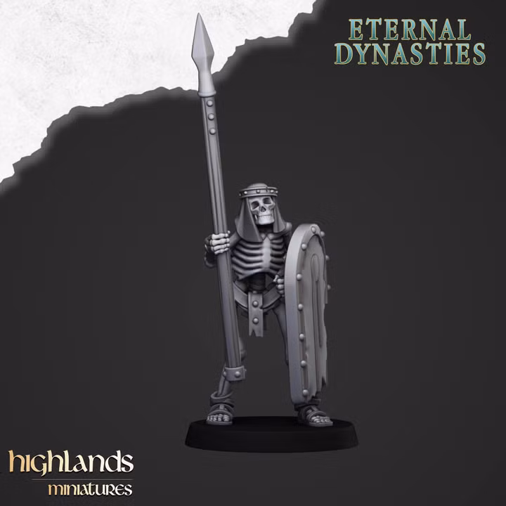 Ancient Skeletons with Spears, Eternal Dynasties - Highlands Miniatures - Image 8