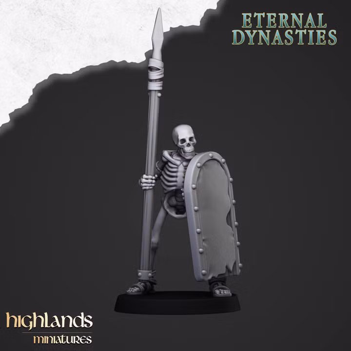 Ancient Skeletons with Spears, Eternal Dynasties - Highlands Miniatures - Image 10