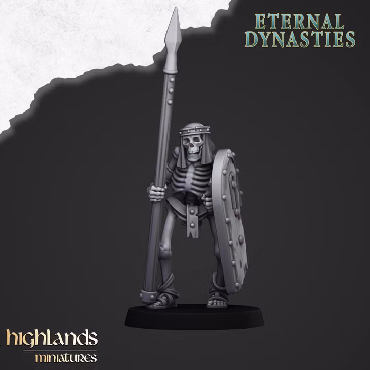 Ancient Skeletons with Spears, Eternal Dynasties - Highlands Miniatures - Image 11