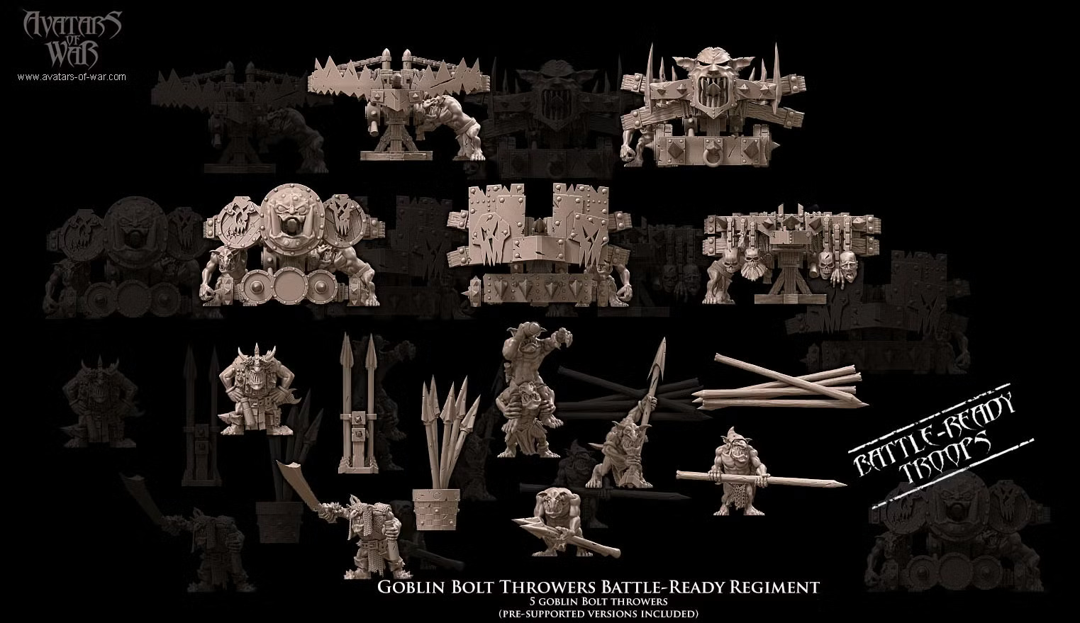 Goblin Bolt Thrower Battle Ready Kit, Orcs & Goblins, Avatars of War
