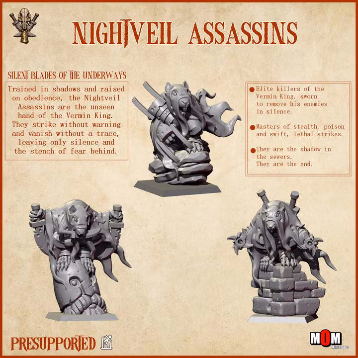 NightVeil Assassins – Gnawbound Clans | MOM Miniatures