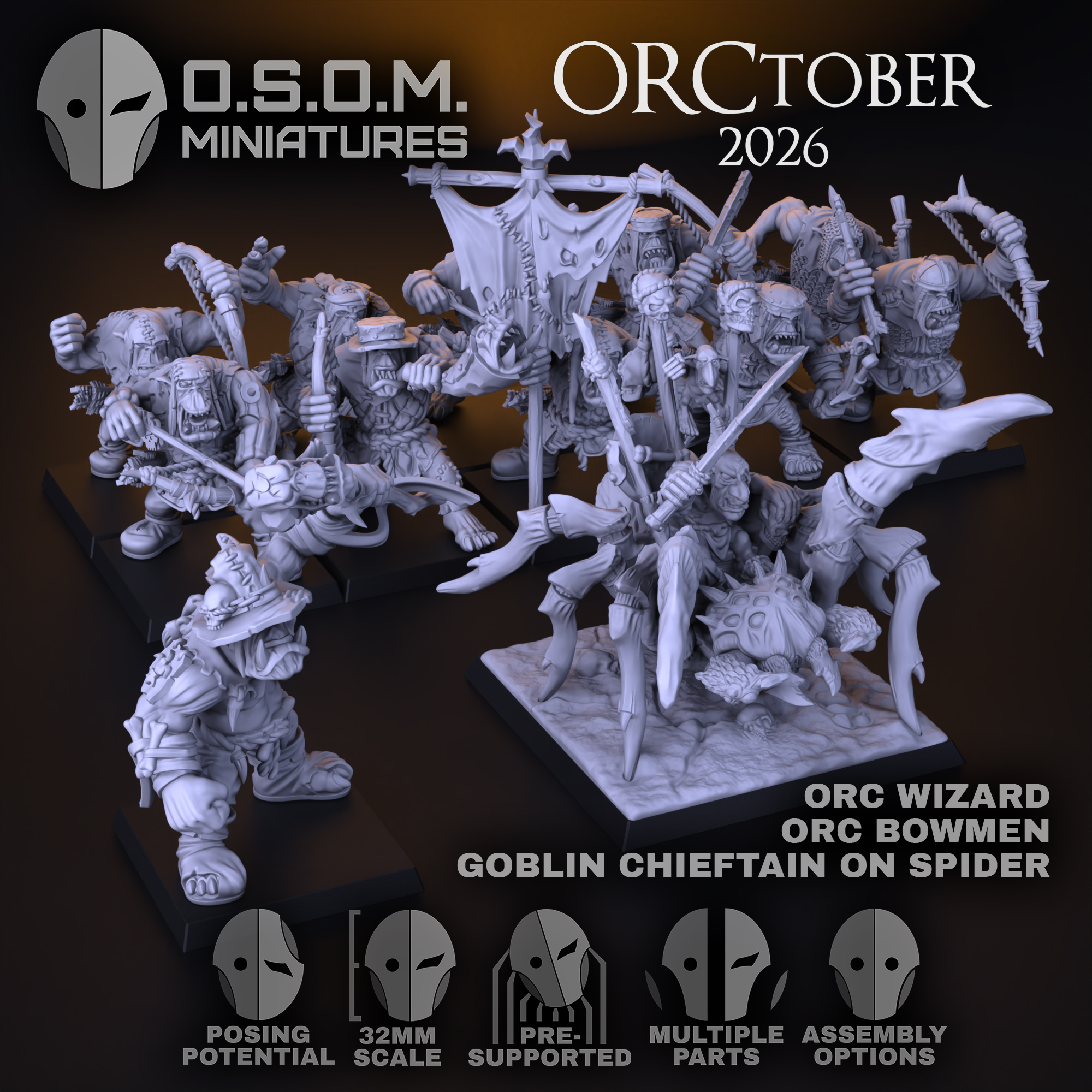 Goblin Chieftain on a Monstrous Spider – Orcs & Goblins | OSOM Miniatures - Image 7