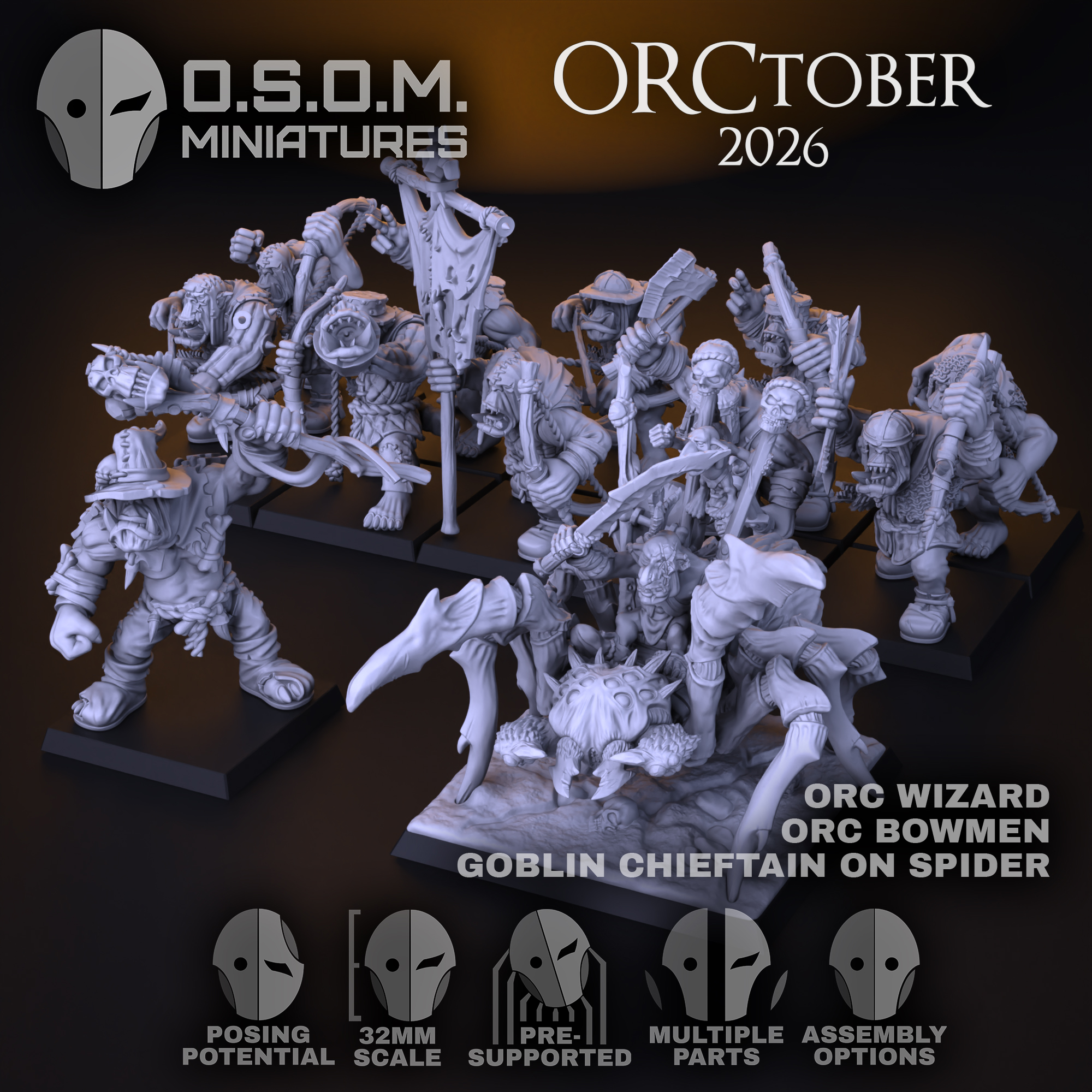 Goblin Chieftain on a Monstrous Spider – Orcs & Goblins | OSOM Miniatures - Image 8