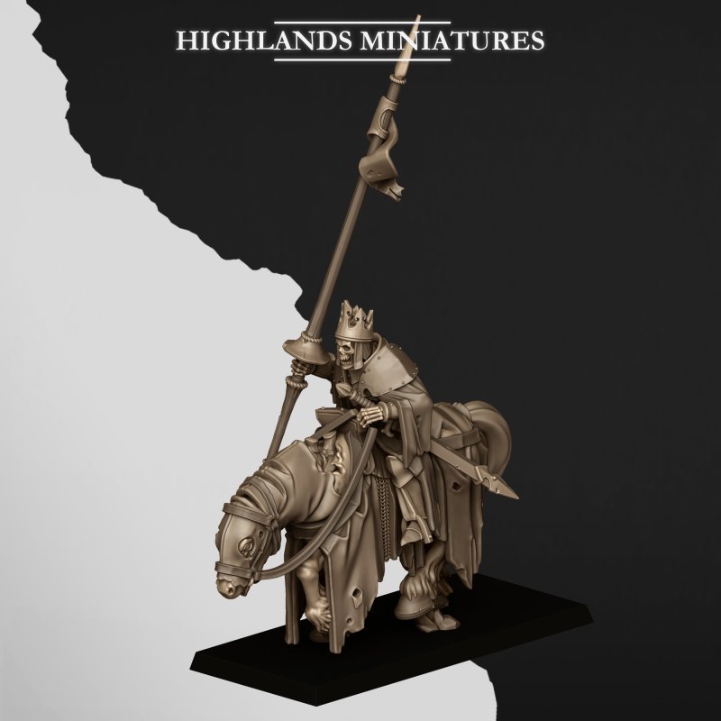 Mounted Skeletal Battle Standard Bearer – Transylvania | Highlands Miniatures - Image 3