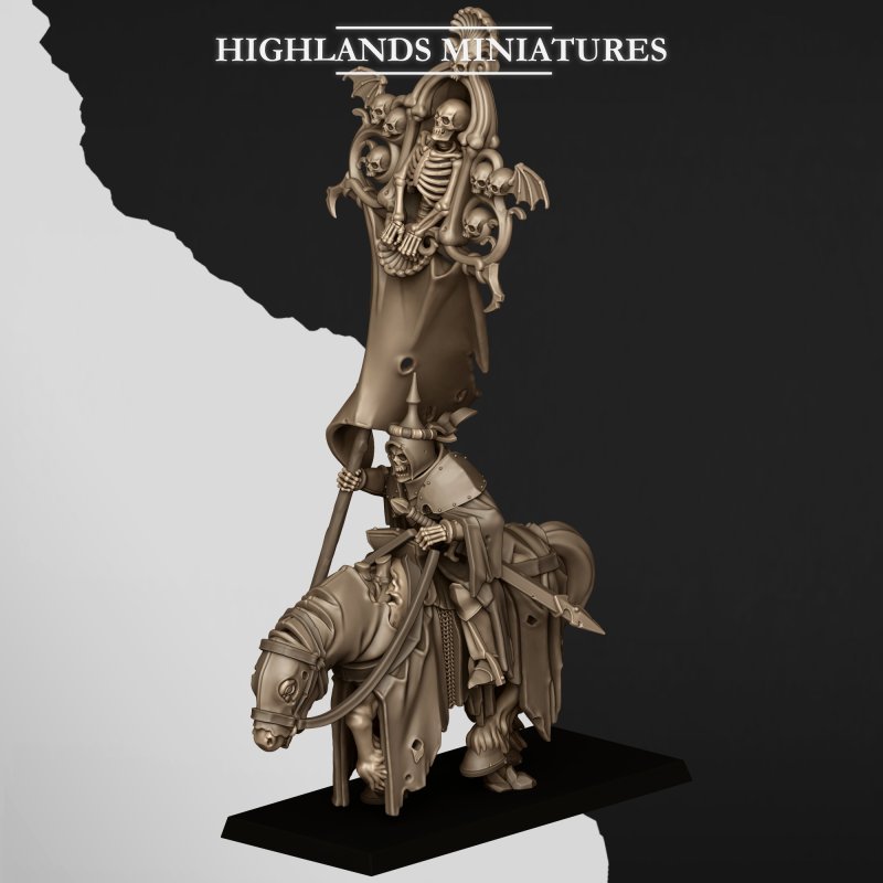 Mounted Skeletal Battle Standard Bearer – Transylvania | Highlands Miniatures - Image 8